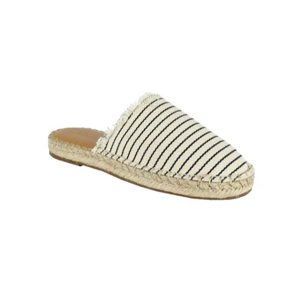 SPLENDID Jaycee Slip On Espadrille Cream Striped Mule Size 8 NEW